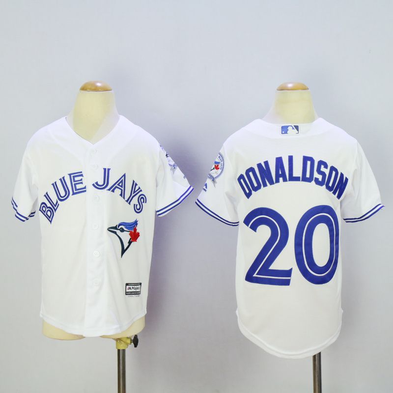 Youth Toronto Blue Jays 20 Donaldson White MLB Jerseys